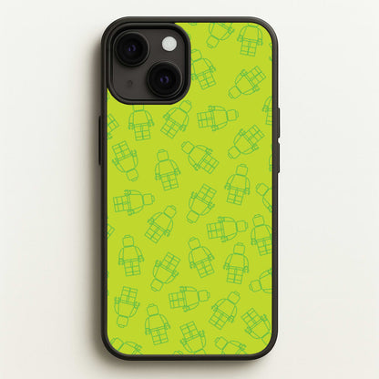 Bricks Figures Pattern Green  - Bricks Phone Case for iPhone 13 Mini