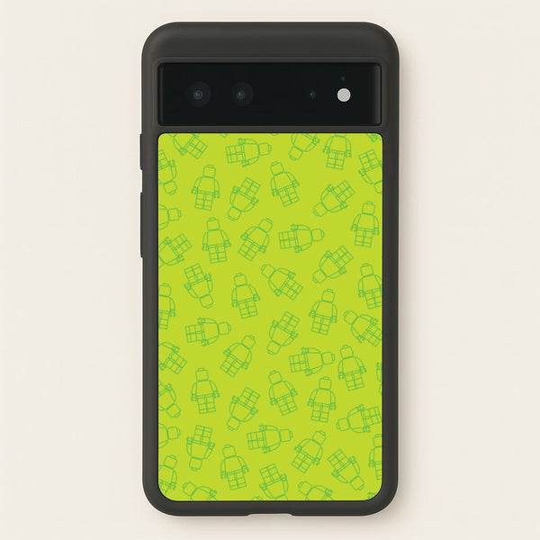 Bricks Figures Pattern Green  - Bricks Phone Case for Google Pixel 6