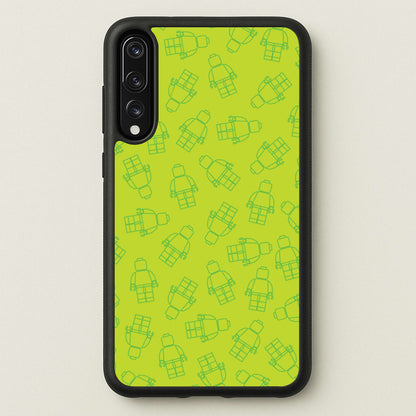 Bricks Figures Pattern Green  - Bricks Phone Case for Huawei P20 Pro
