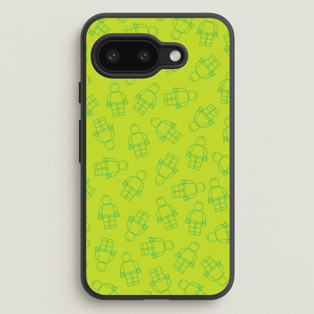 Bricks Figures Pattern Green  - Bricks Phone Case for Google Pixel 9a