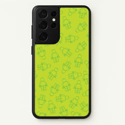 Bricks Figures Pattern Green  - Bricks Phone Case for Galaxy S21 Ultra