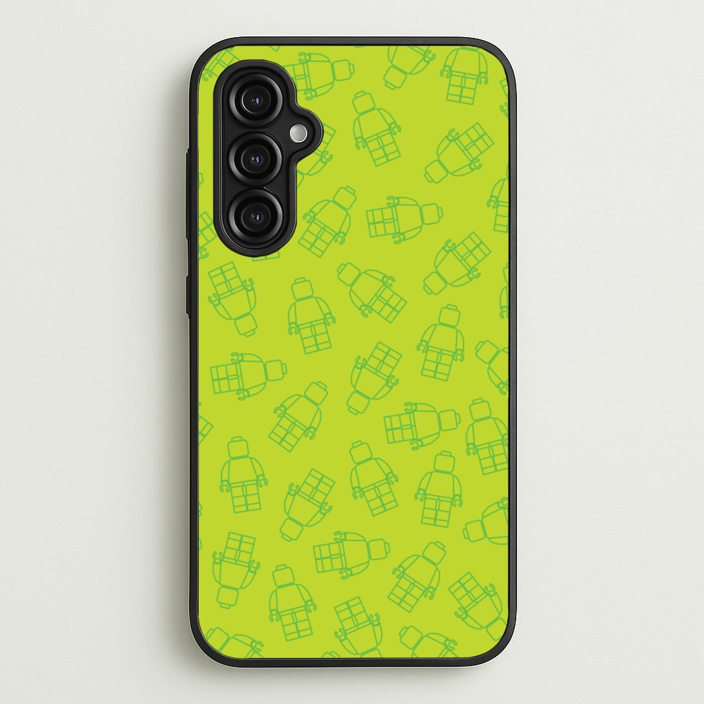 Bricks Figures Pattern Green  - Bricks Phone Case for Galaxy A14