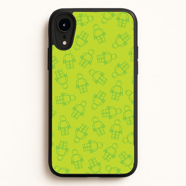Bricks Figures Pattern Green  - Bricks Phone Case for iPhone XR