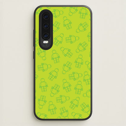 Bricks Figures Pattern Green  - Bricks Phone Case for Huawei P30
