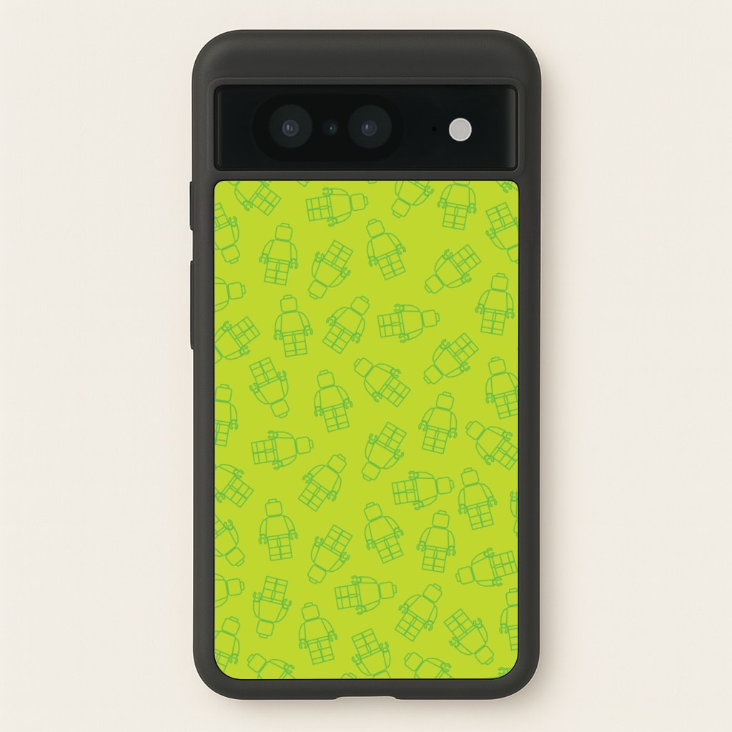 Bricks Figures Pattern Green  - Bricks Phone Case for Google Pixel 8
