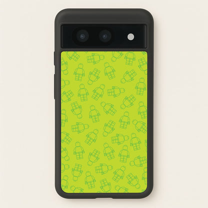 Bricks Figures Pattern Green  - Bricks Phone Case for Google Pixel 8a