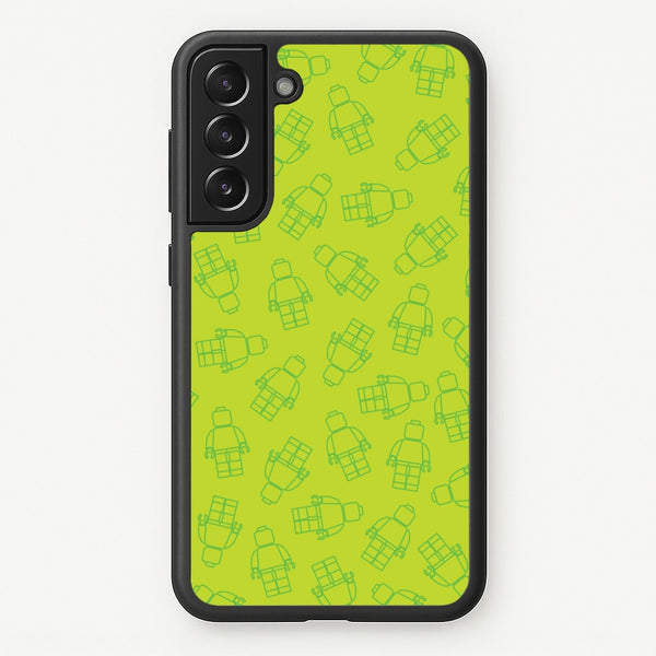 Bricks Figures Pattern Green  - Bricks Phone Case for Galaxy S21