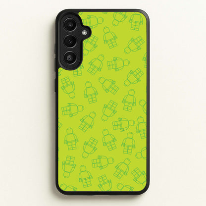 Bricks Figures Pattern Green  - Bricks Phone Case for Galaxy A36