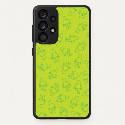 Bricks Figures Pattern Green  - Bricks Phone Case for Galaxy A53