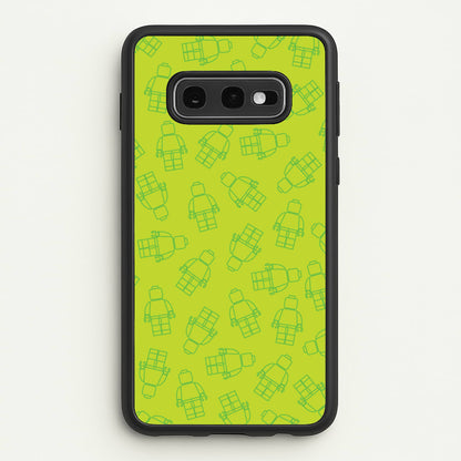 Bricks Figures Pattern Green  - Bricks Phone Case for Galaxy S10e