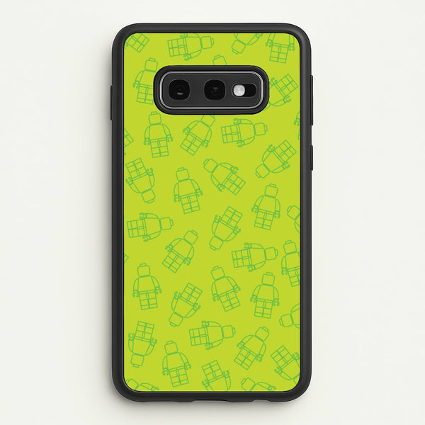 Bricks Figures Pattern Green  - Bricks Phone Case for Galaxy S10e