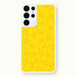Bricks Figures Pattern Yellow  - Bricks Phone Case for Galaxy S21 Ultra
