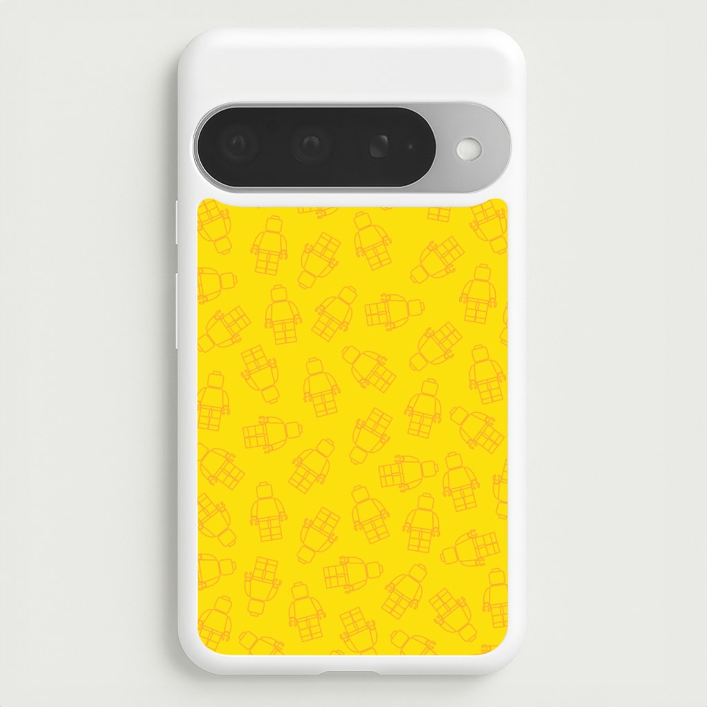 Bricks Figures Pattern Yellow Phone Case for Google Pixel 10 Pro XL