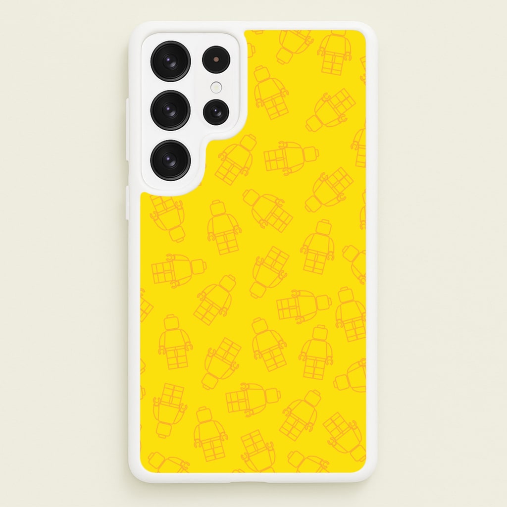 Bricks Figures Pattern Yellow  - Bricks Phone Case for Galaxy S22 Ultra