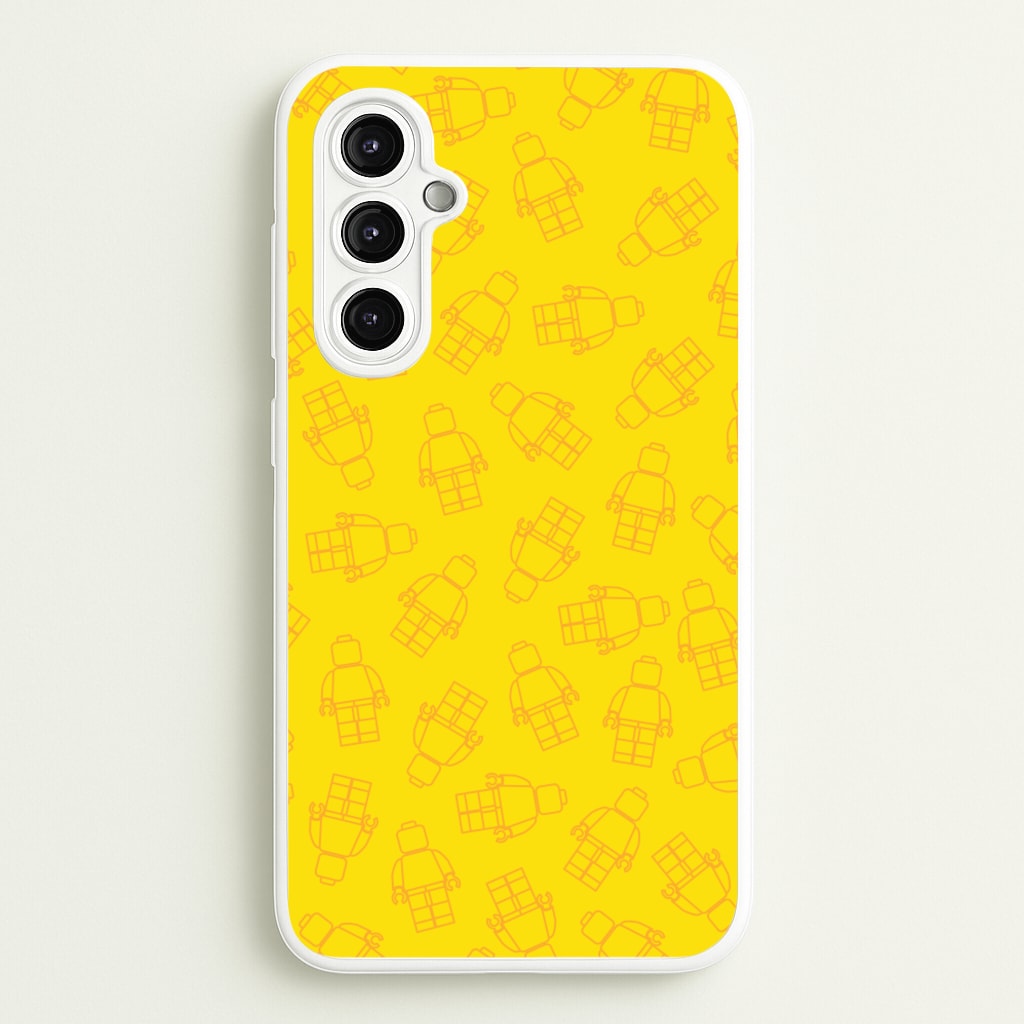 Bricks Figures Pattern Yellow  - Bricks Phone Case for Galaxy A14