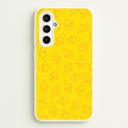 Bricks Figures Pattern Yellow  - Bricks Phone Case for Galaxy A14