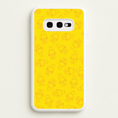 Bricks Figures Pattern Yellow  - Bricks Phone Case for Galaxy S10e