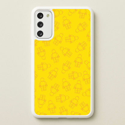 Bricks Figures Pattern Yellow  - Bricks Phone Case for Galaxy S20