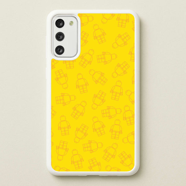 Bricks Figures Pattern Yellow  - Bricks Phone Case for Galaxy S20