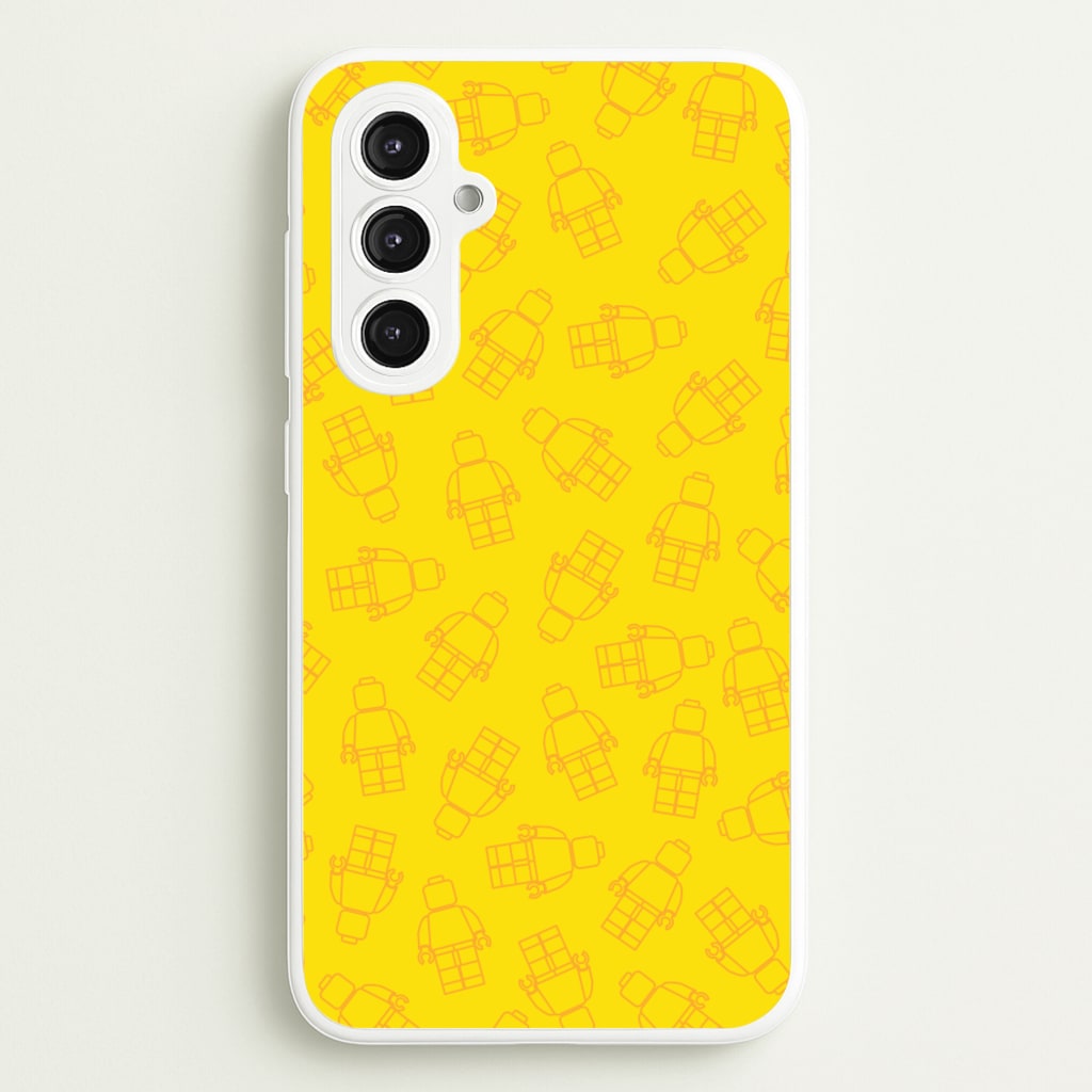 Bricks Figures Pattern Yellow  - Bricks Phone Case for Galaxy S23FE