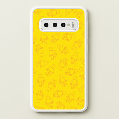 Bricks Figures Pattern Yellow  - Bricks Phone Case for Galaxy S10