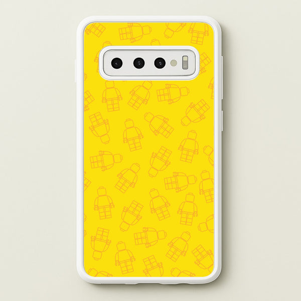 Bricks Figures Pattern Yellow  - Bricks Phone Case for Galaxy S10