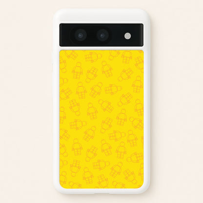 Bricks Figures Pattern Yellow  - Bricks Phone Case for Google Pixel 8a