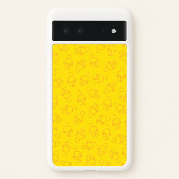 Bricks Figures Pattern Yellow  - Bricks Phone Case for Google Pixel 6