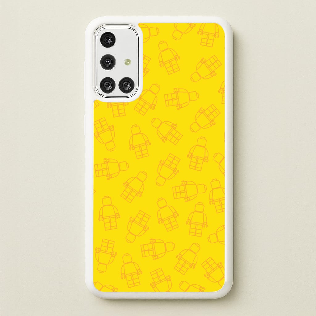 Bricks Figures Pattern Yellow  - Bricks Phone Case for Galaxy A71