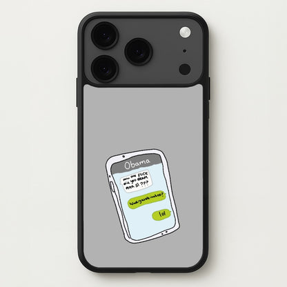 Messaging Obama Phone Case for iPhone 17 Pro