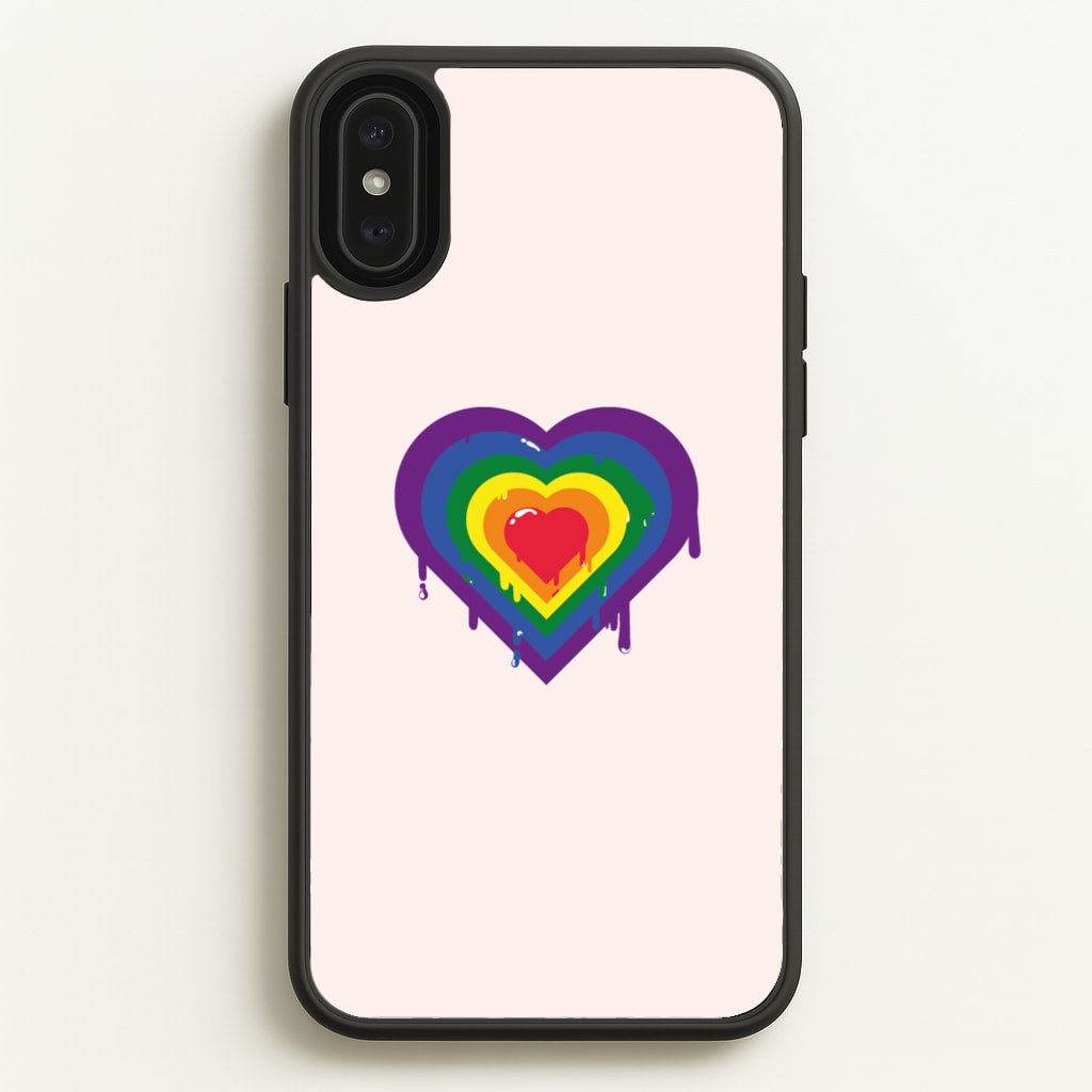 Dripped heart - Pride  - LGBT Phone Case for iPhone XS Max