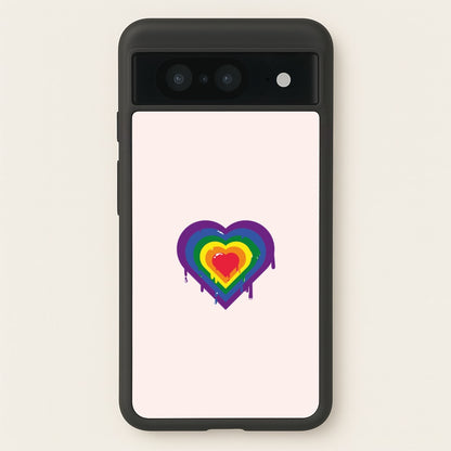 Dripped heart - Pride  - LGBT Phone Case for Google Pixel 8