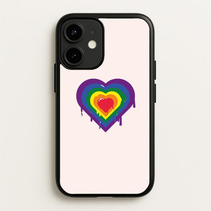 Dripped heart - Pride  - LGBT Phone Case for iPhone 12 Mini