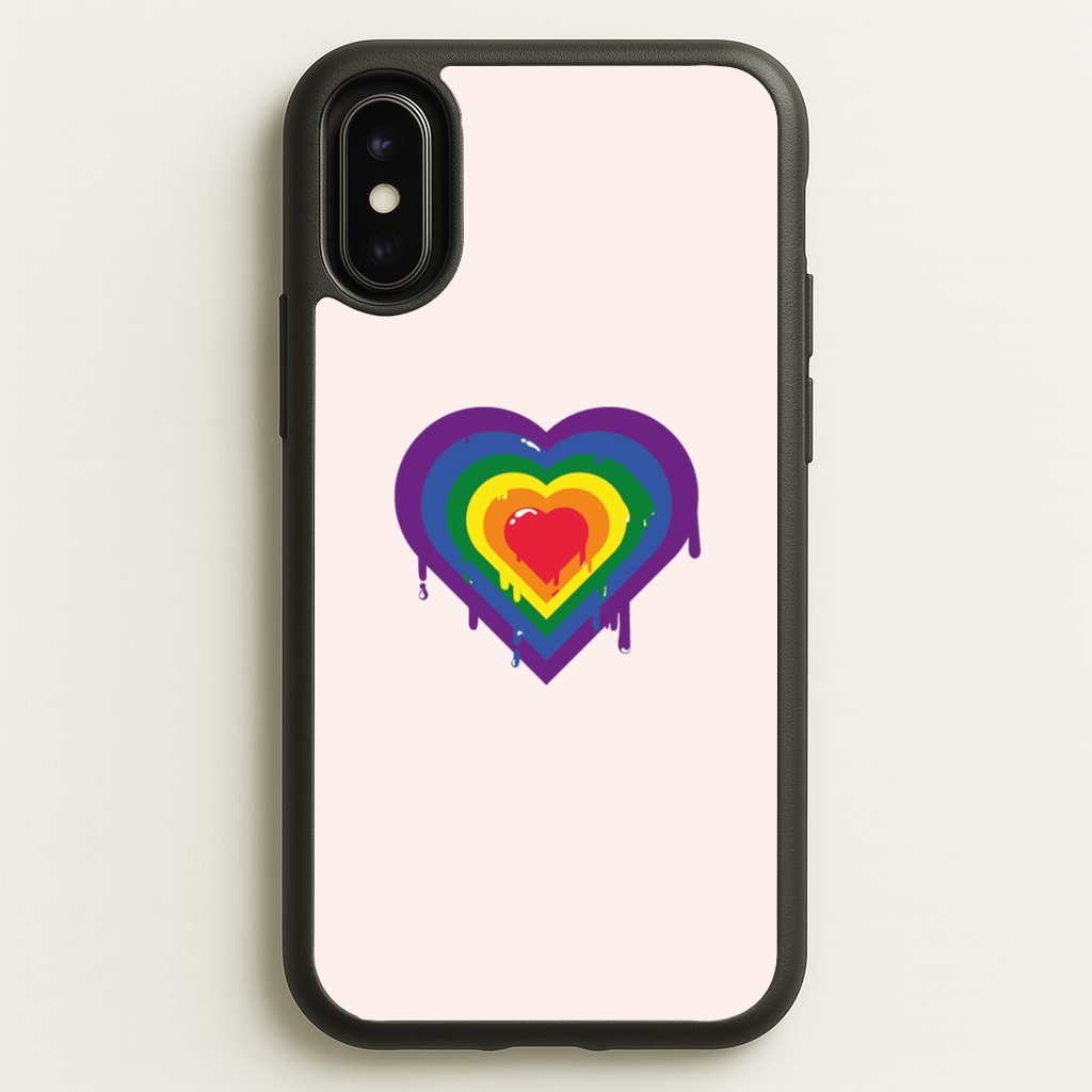 Dripped heart - Pride  - LGBT Phone Case for iPhone X / XS