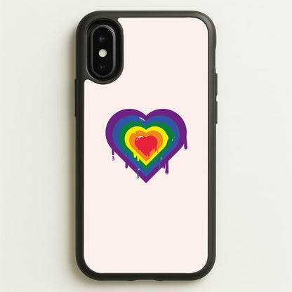 Dripped heart - Pride  - LGBT Phone Case for iPhone X / XS