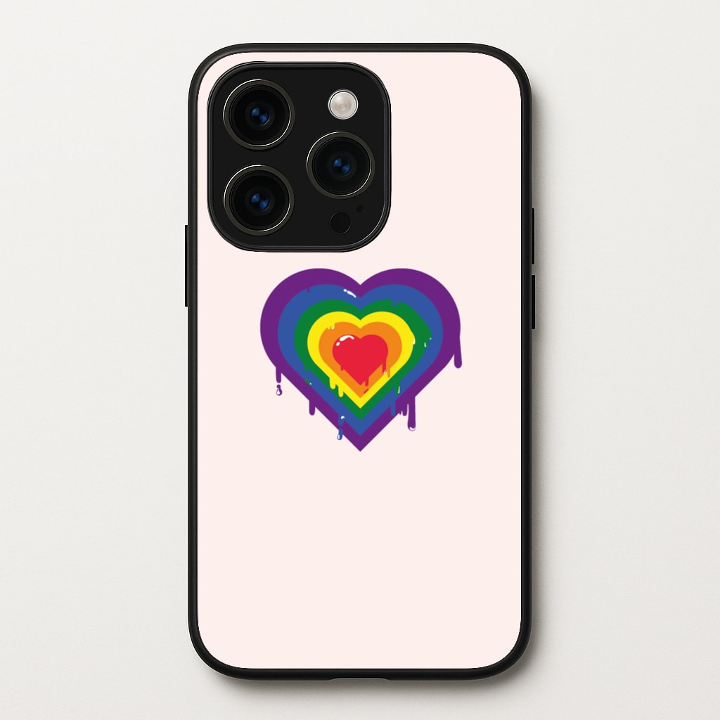Dripped heart - Pride  - LGBT Phone Case for iPhone 14 Pro