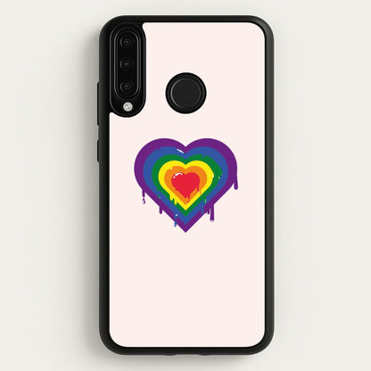 Dripped heart - Pride  - LGBT Phone Case for Huawei P30 Lite