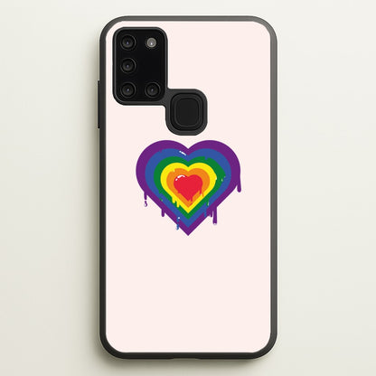 Dripped heart - Pride  - LGBT Phone Case for Galaxy A21s