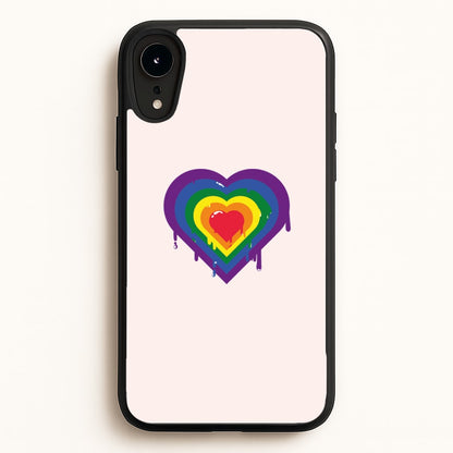 Dripped heart - Pride  - LGBT Phone Case for iPhone XR