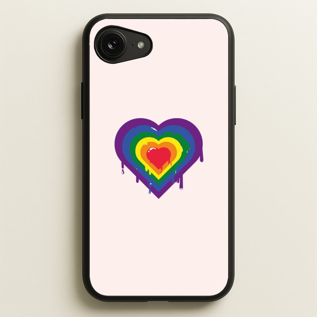 Dripped heart - Pride  - LGBT Phone Case for iPhone 16e
