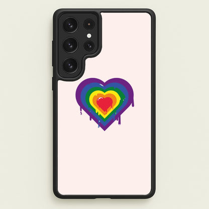 Dripped heart - Pride  - LGBT Phone Case for Galaxy S22 Ultra
