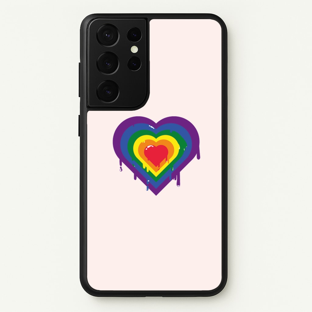 Dripped heart - Pride  - LGBT Phone Case for Galaxy S21 Ultra