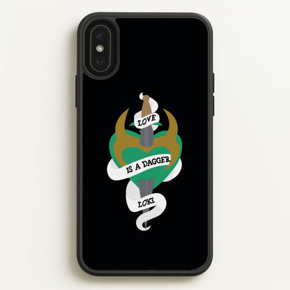 Love Is A Dagger  - Loki Phone Case for iPhone XS Max