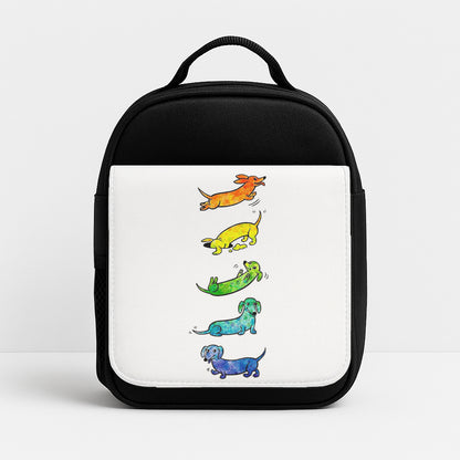 Watercolor Rainbow Dachshunds Lunchbox
