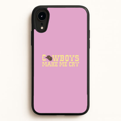 Cowboys Make Me Cry - Post  - Post Malone Phone Case for iPhone XR