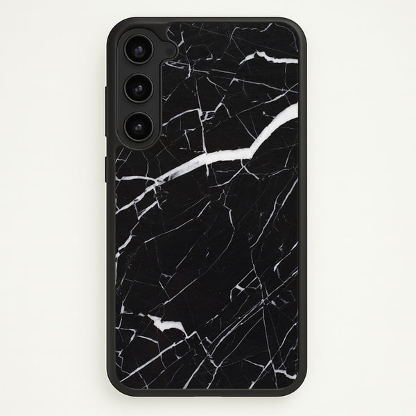 Black & White Marble Pattern  - marble Phone Case for Galaxy S23 Plus