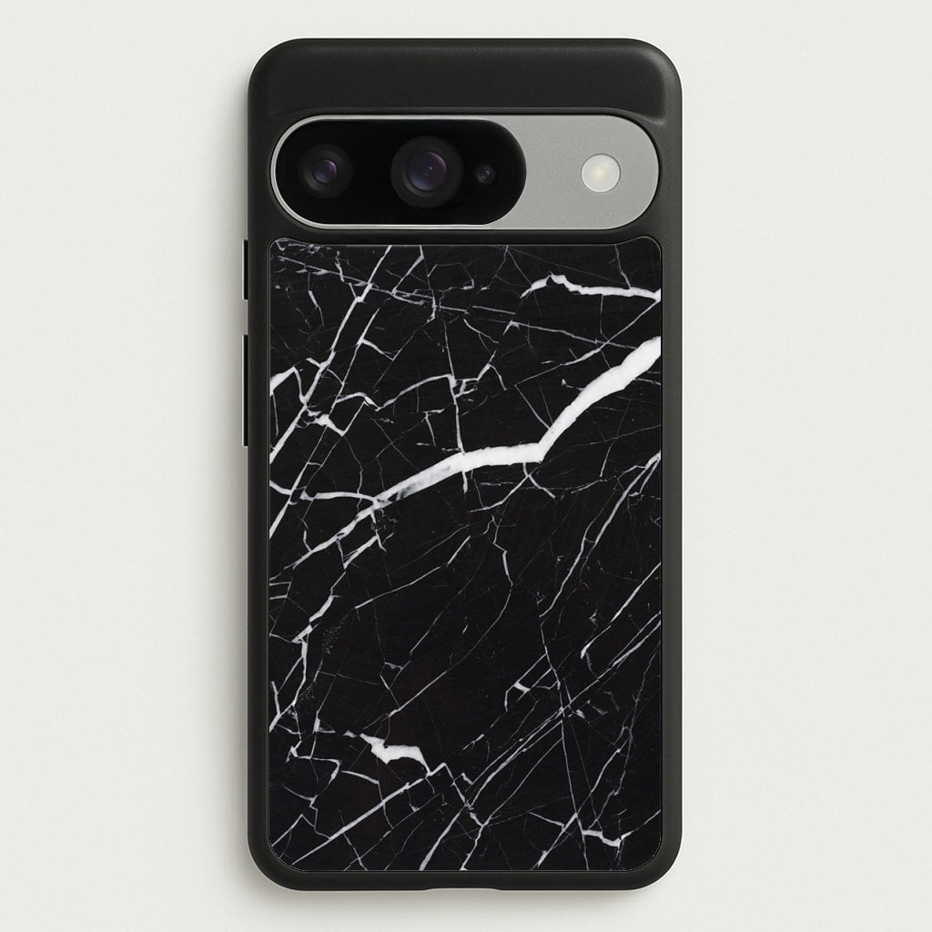 Black & White Marble Pattern Phone Case for Google Pixel 10 / 10 Pro