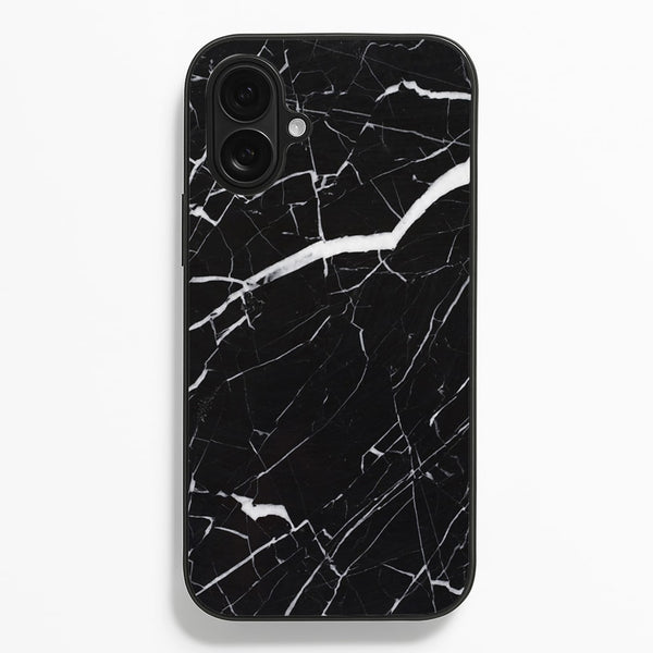 Black & White Marble Pattern  - marble Phone Case for iPhone 16 Plus