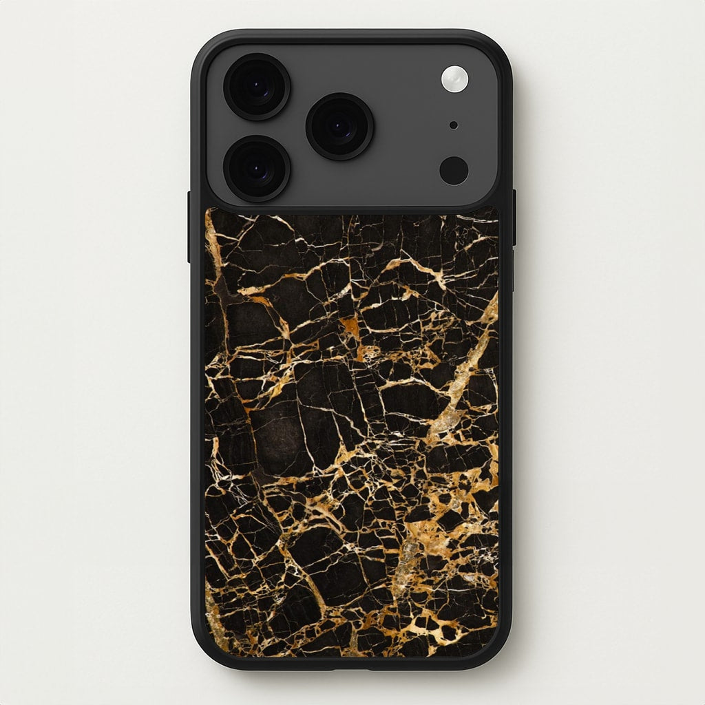 Black & Gold Marble Pattern Phone Case