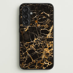 Black & Gold Marble Pattern  - marble Phone Case for Galaxy S23FE